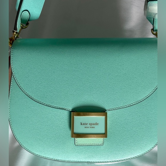 Kate Spade Katy Mint Lique Shoulder Bag with Gold Hardware & Crossbody Strap - Picture 6 of 7